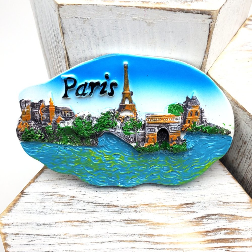 Paris Eiffel Tower Fridge Magnet France Travel Souvenir Arc De Triomphe Resin 3D